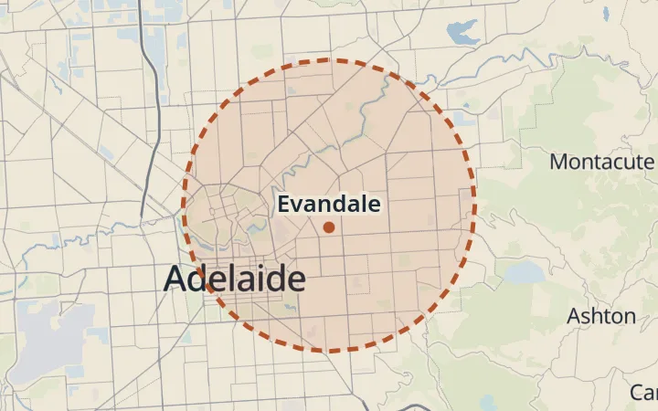 Map of Evandale