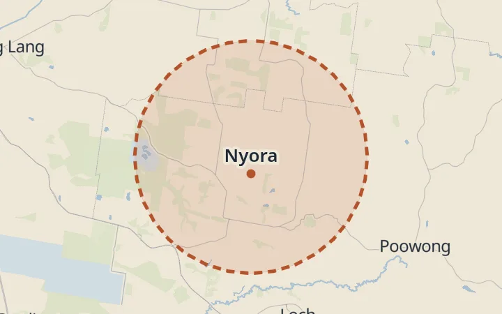 Map of Nyora