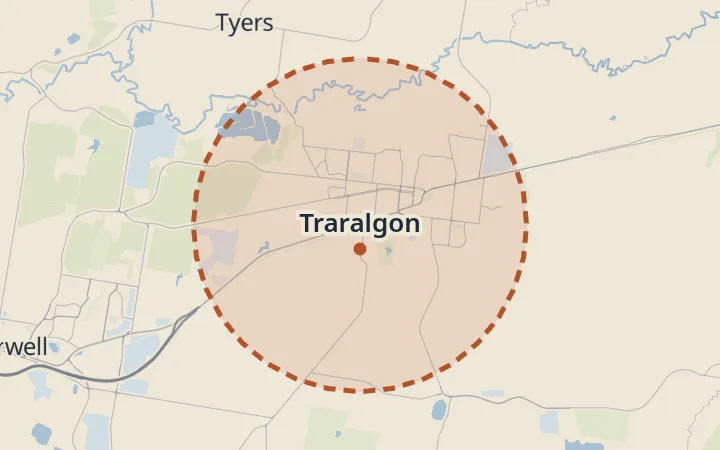 Map of Traralgon