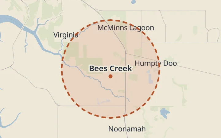 Map of Bees Creek