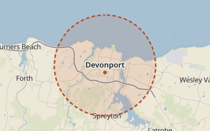 Map of Devonport
