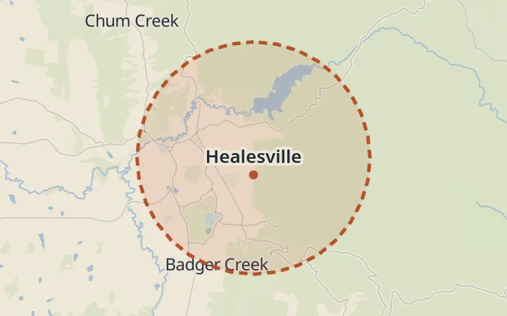 Map of Healesville