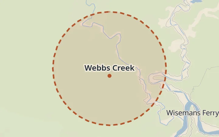 Map of Webbs Creek