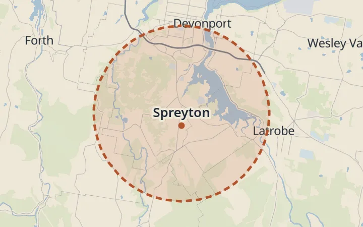 Map of Spreyton