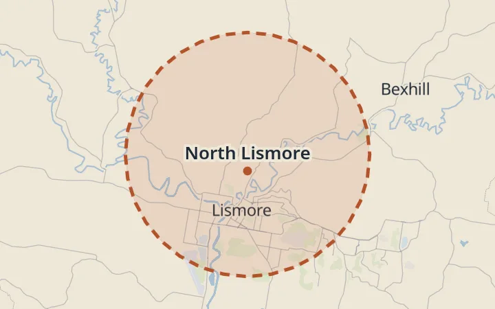 Map of North Lismore
