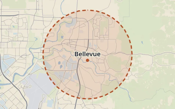 Map of Bellevue