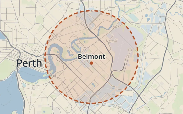 Map of Belmont