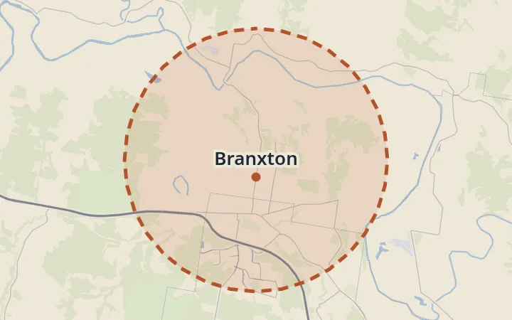 Map of Branxton