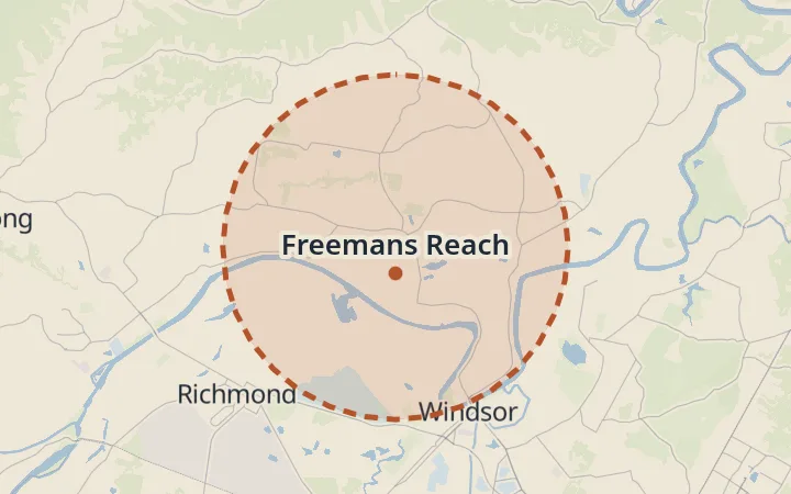 Map of Freemans Reach