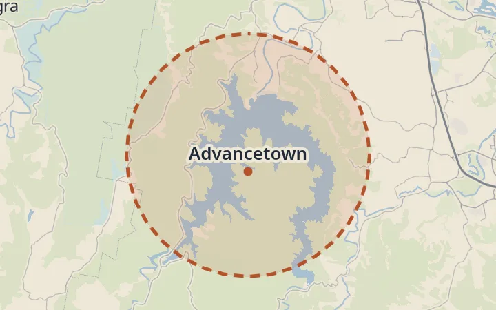 Map of Advancetown