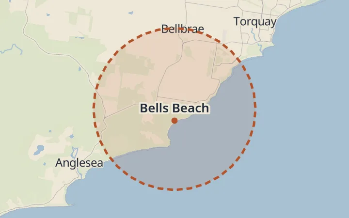 Map of Bells Beach
