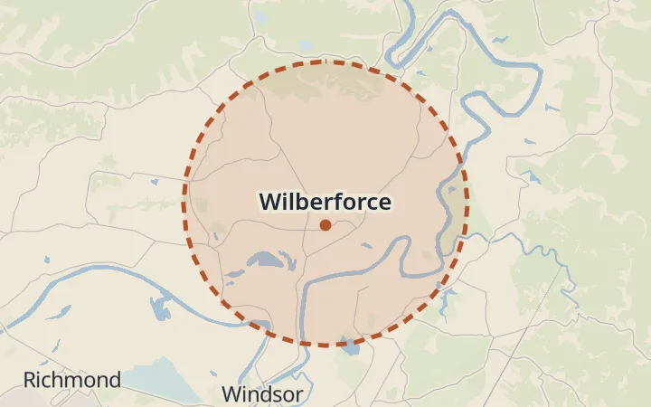 Map of Wilberforce