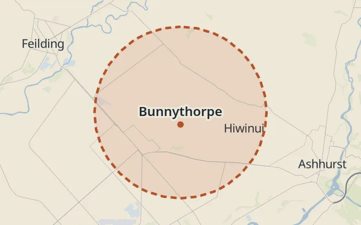 Map of Bunnythorpe