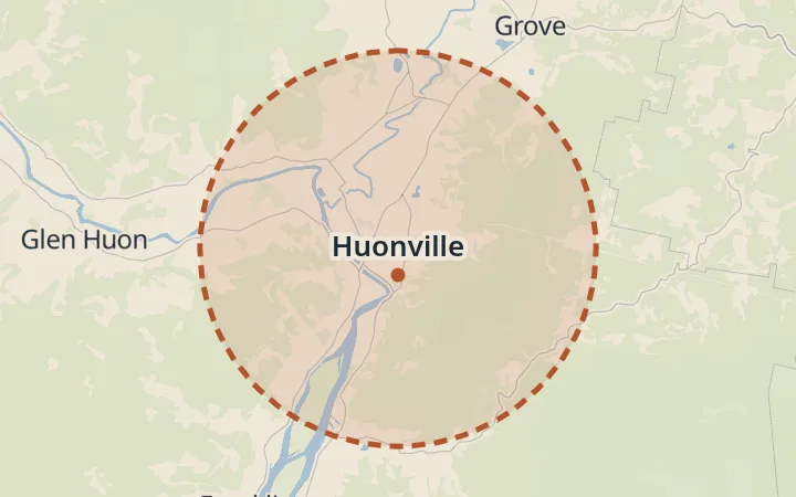 Map of Huonville