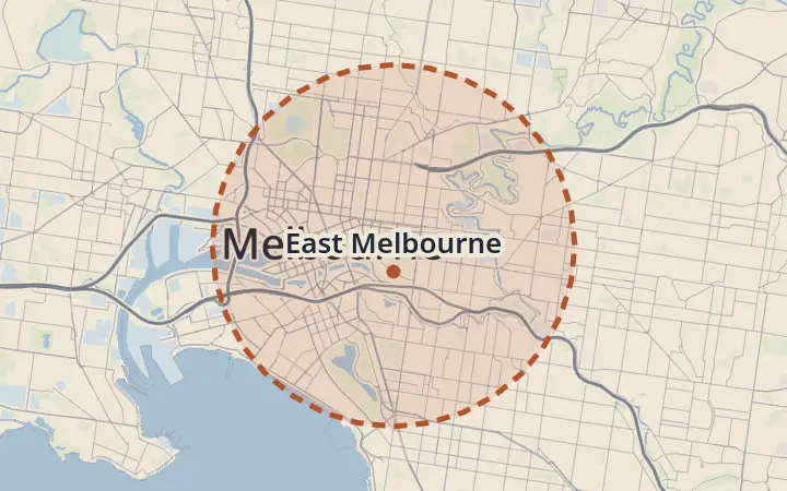 Map of East Melbourne