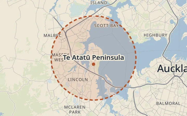 Map of Te Atatū Peninsula
