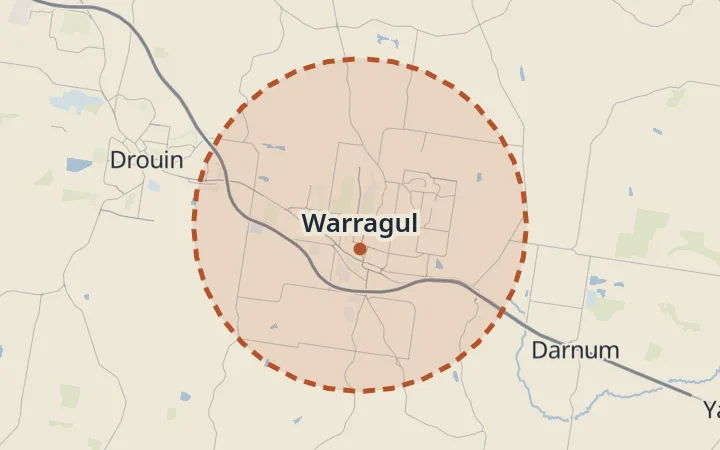 Map of Warragul