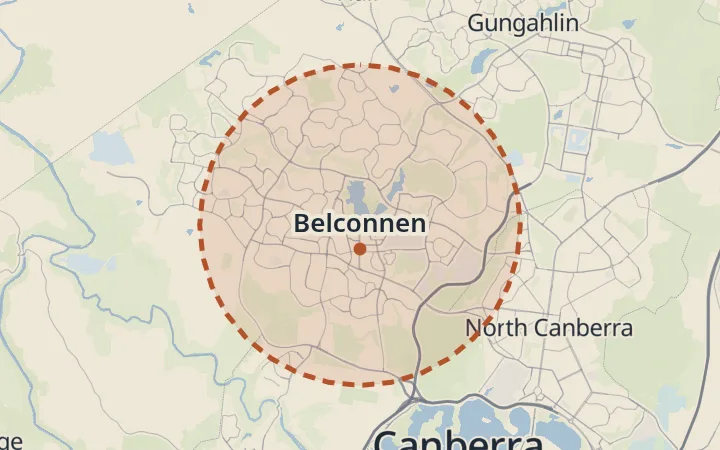 Map of Belconnen