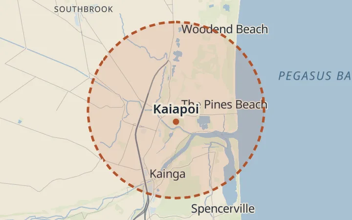 Map of Kaiapoi