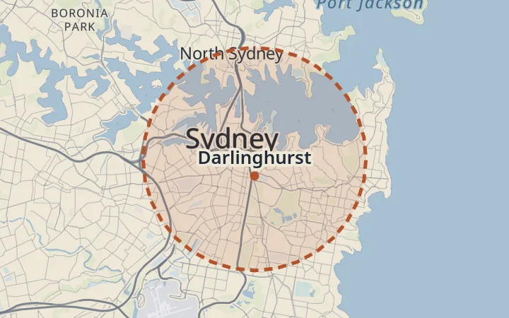 Map of Darlinghurst