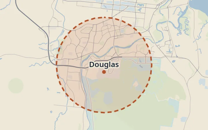 Map of Douglas