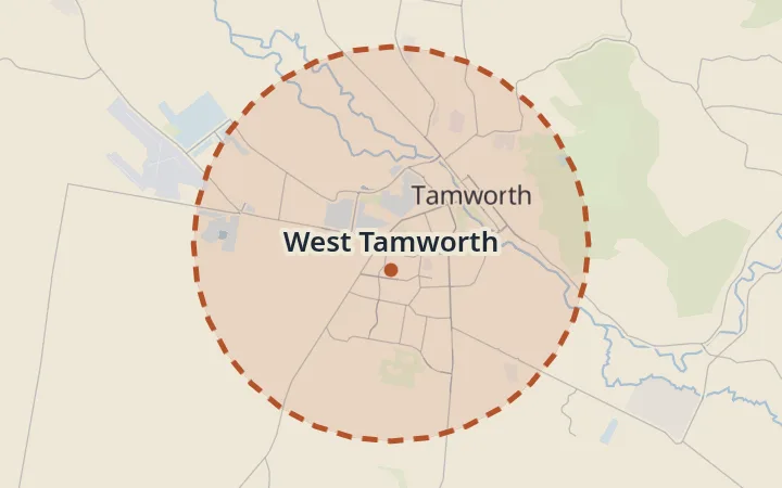 Map of West Tamworth