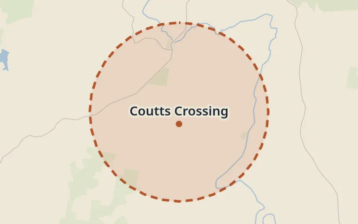 Map of Coutts Crossing