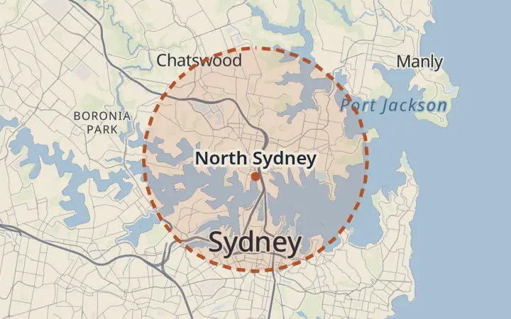 Map of North Sydney