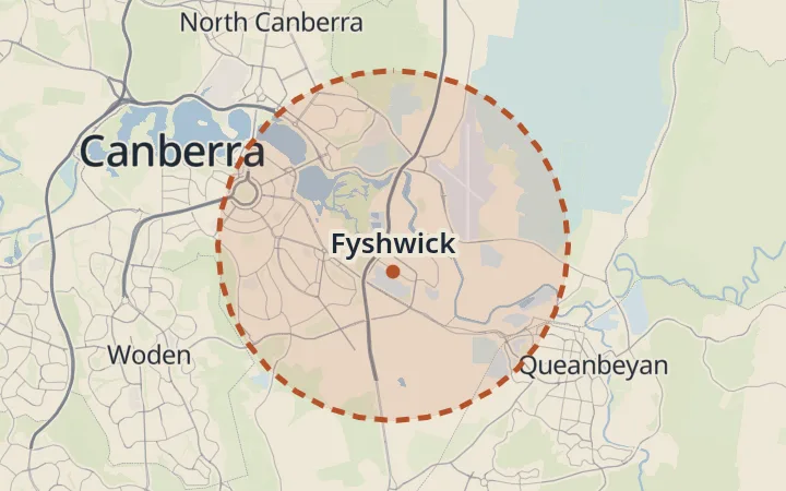 Map of Fyshwick