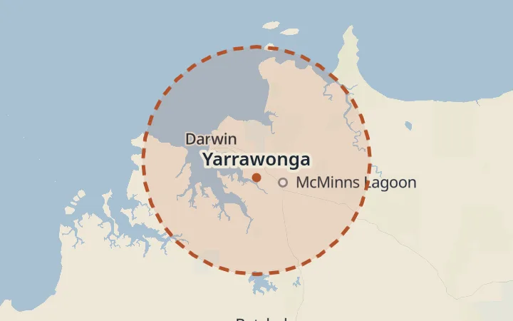 Map of the service area, about 40 km around Yarrawonga
