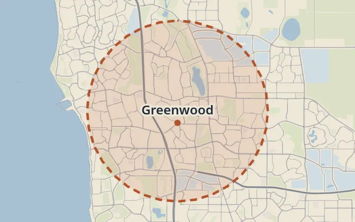 Map of Greenwood