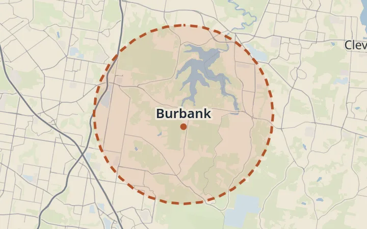 Map of Burbank