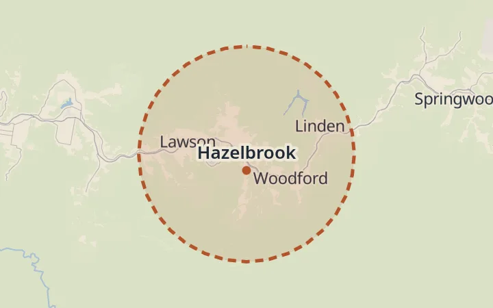 Map of Hazelbrook